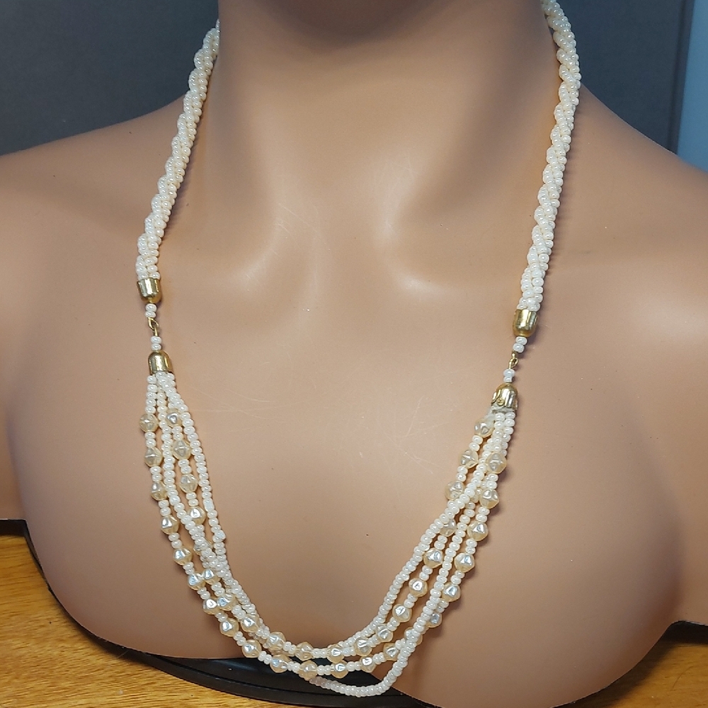 Vintage 24" Faux Pearl necklace Multi-strand